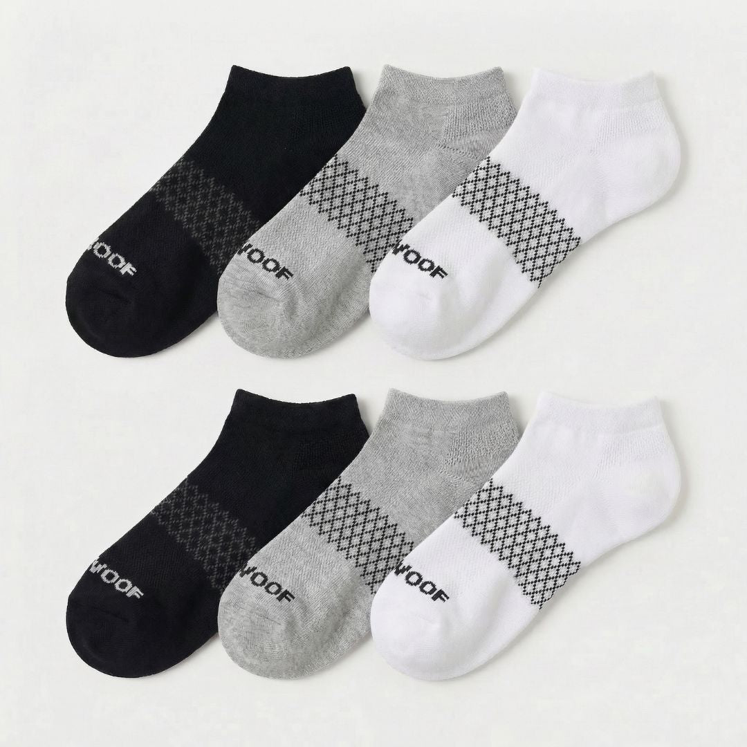 Essential Colours Bamboo Ankle Compression Socks 6 Pack