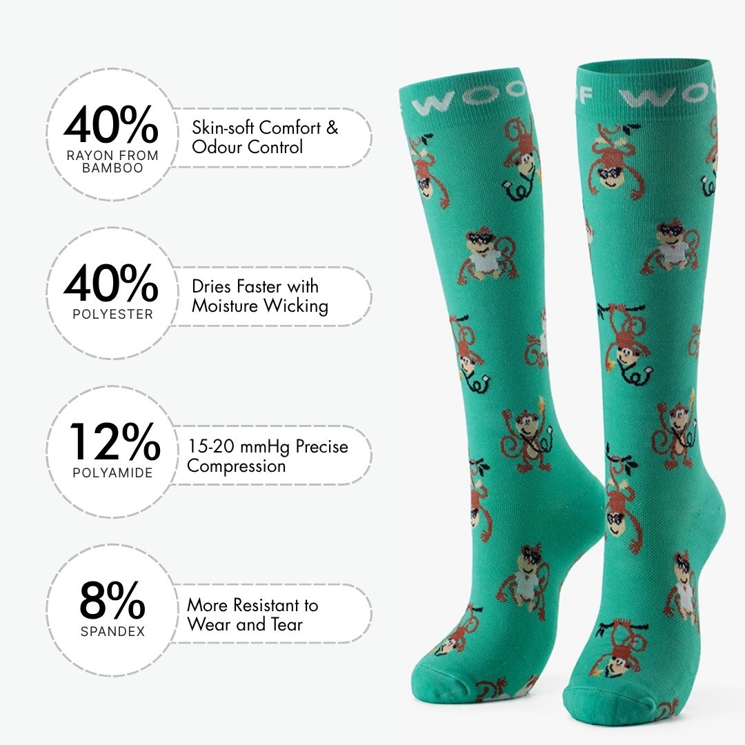 Monkeying Around Bamboo Compression Socks