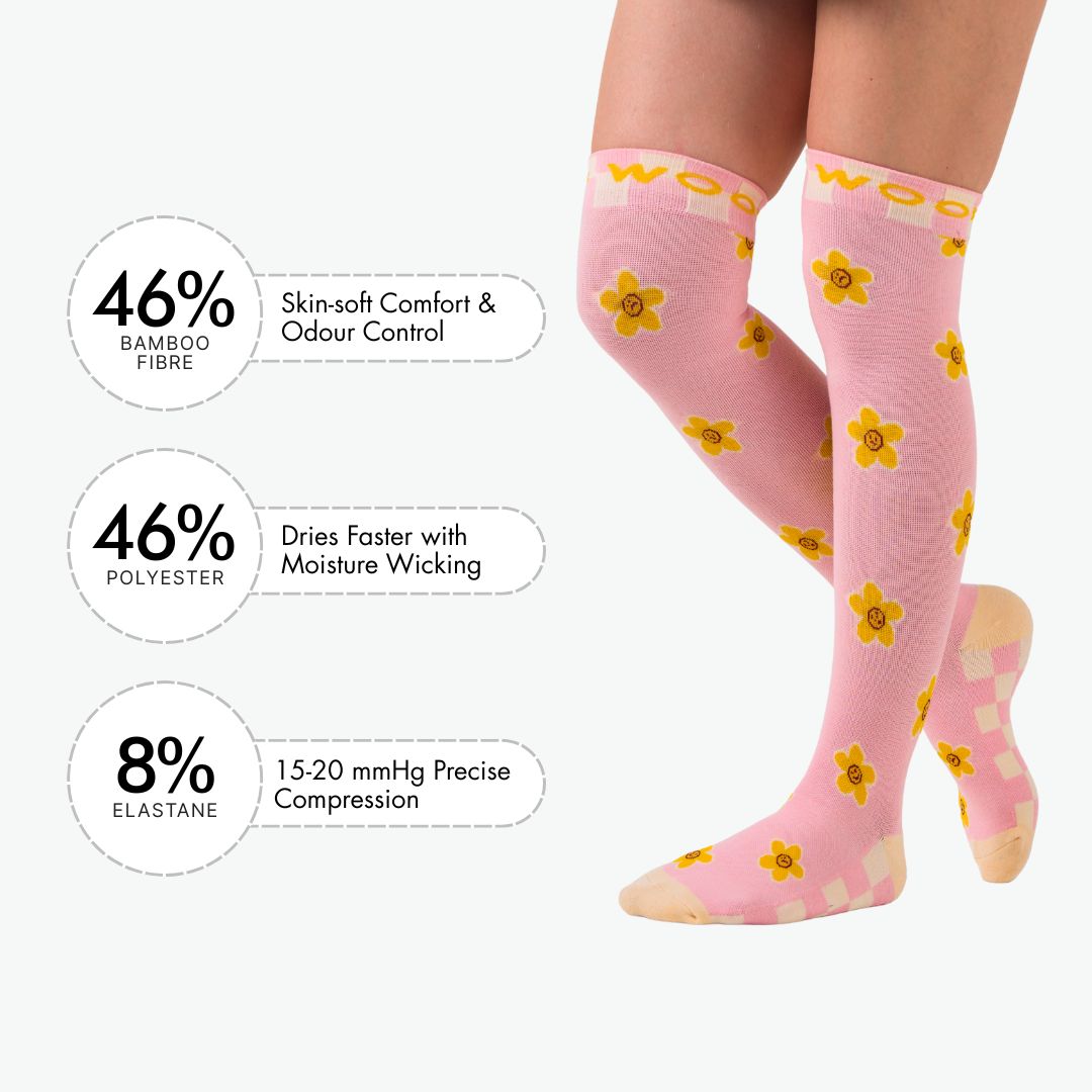Daisy Delight Bamboo Compression Socks