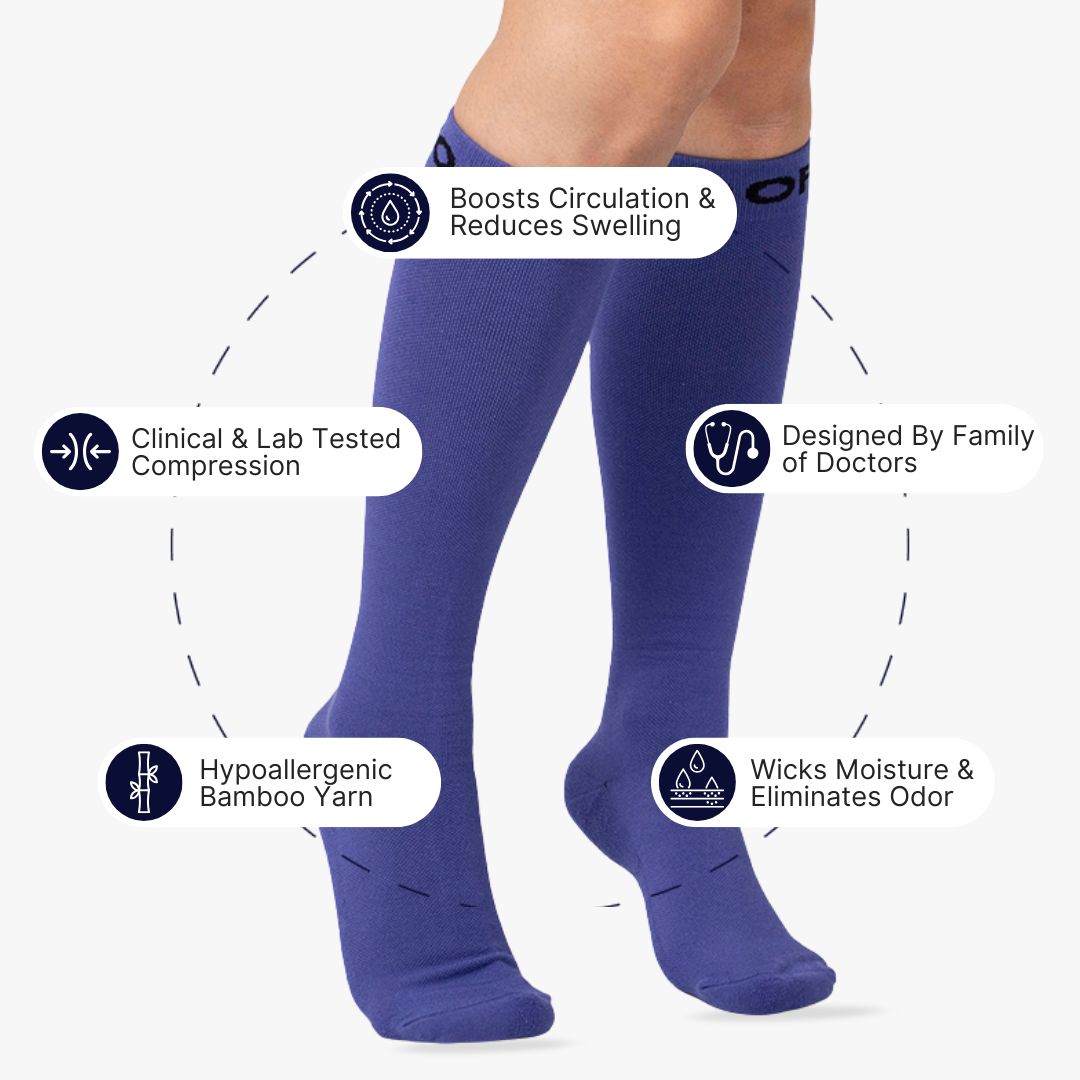 Blurple Bamboo Compression Socks (Old Sizing)