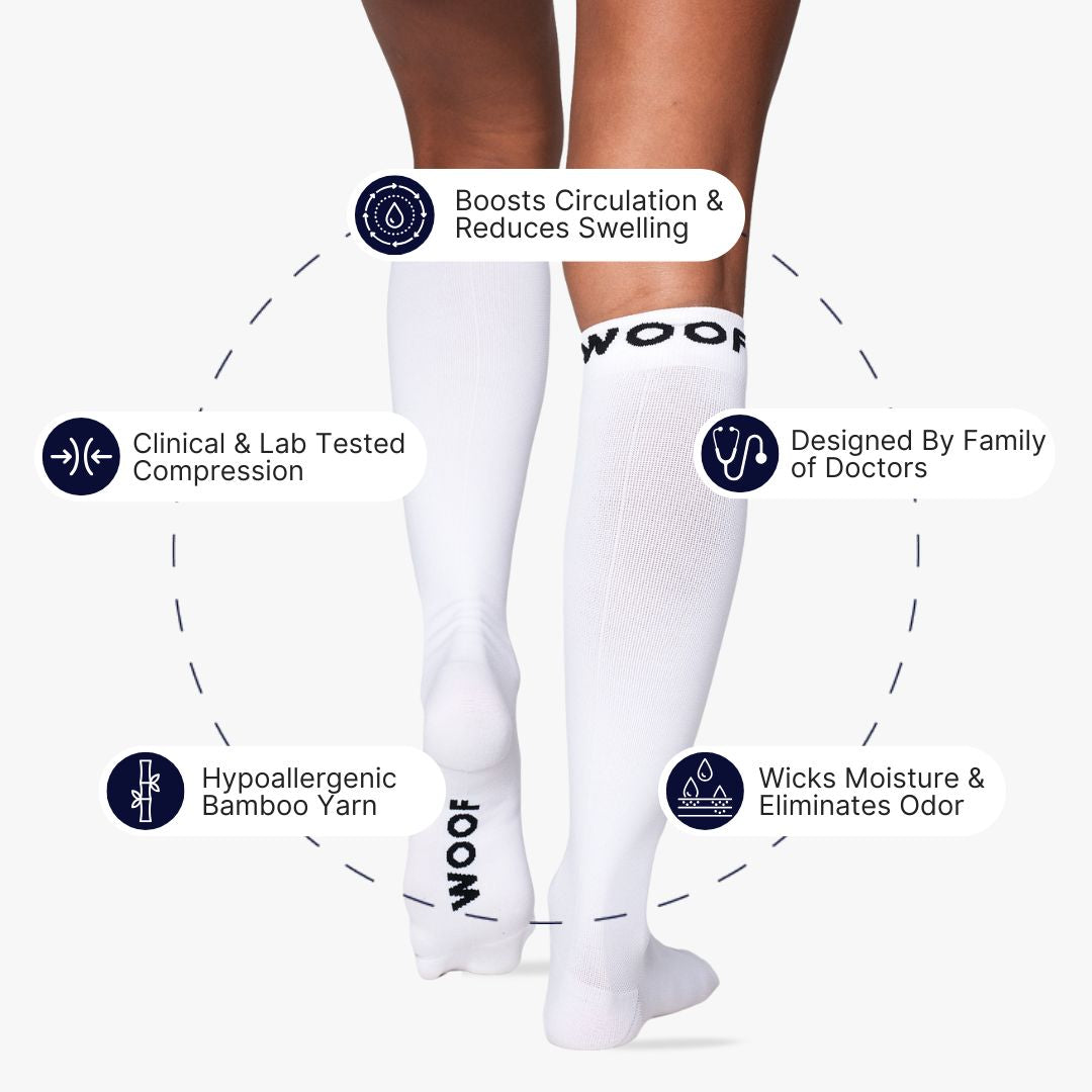 White Bamboo Compression Socks